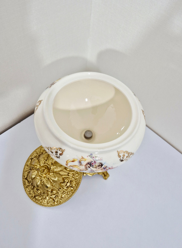 ست شمعدان و شکلاتخوری سرامیکی طرح فرشته